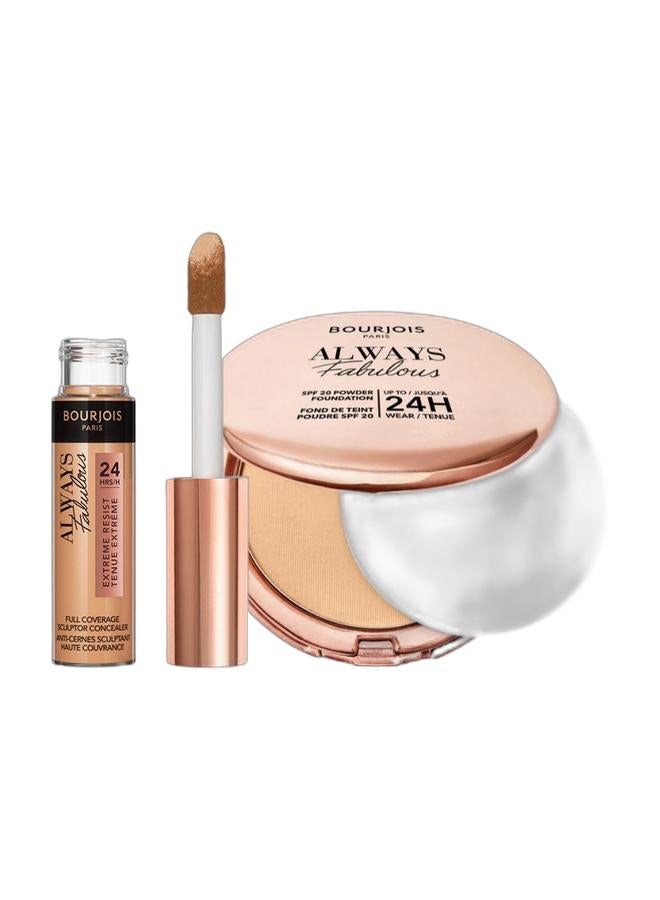 BOURJOIS PARIS Always Fabulous The Sculptor Concealer – 300 –Rose Beige & Always Fabulous Powder Foundation - 310 - BeiGramse, 7Grams Bundle - Image 1